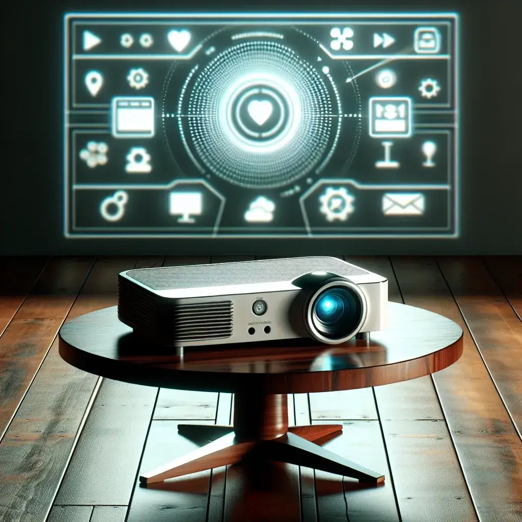 "Smart Epson projector with integrated Android TV showcasing advanced features and modern design for home entertainment"